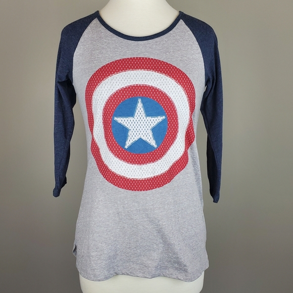Marvel Tops - Captain America 3/4 Sleeve Top